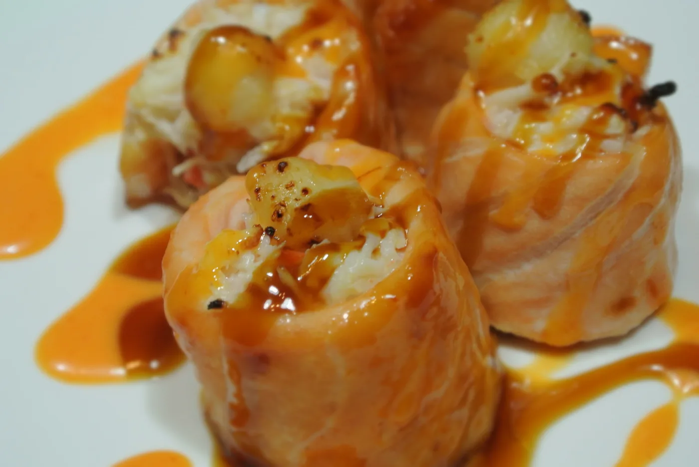 Tokyo 7 - baked salmon with crab, made without rice