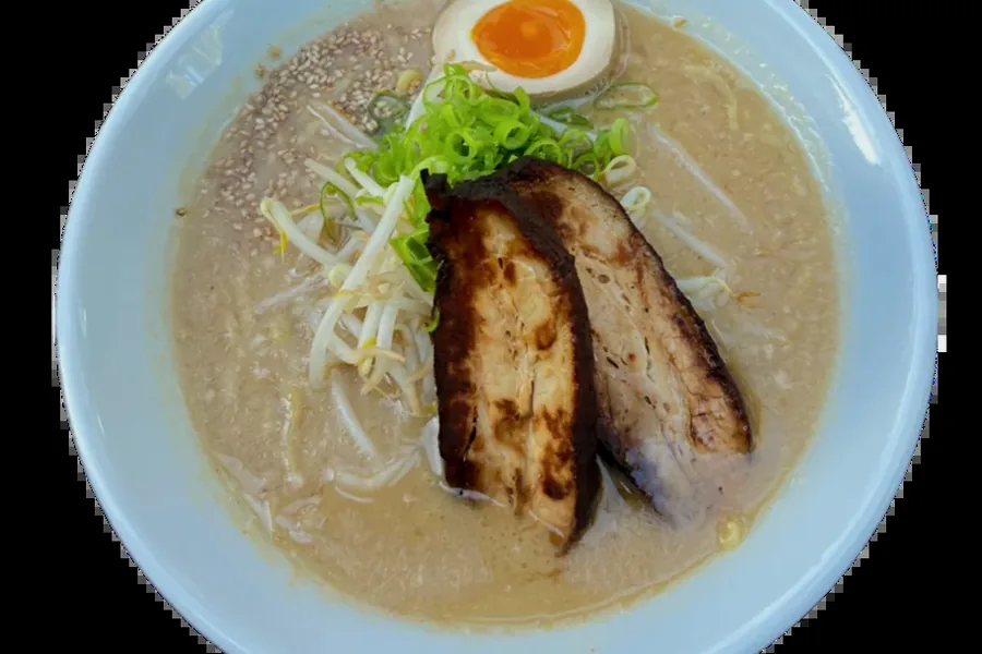 Tonkotsu Ramen with shoyu braised pork belly, bean sprouts and green onion